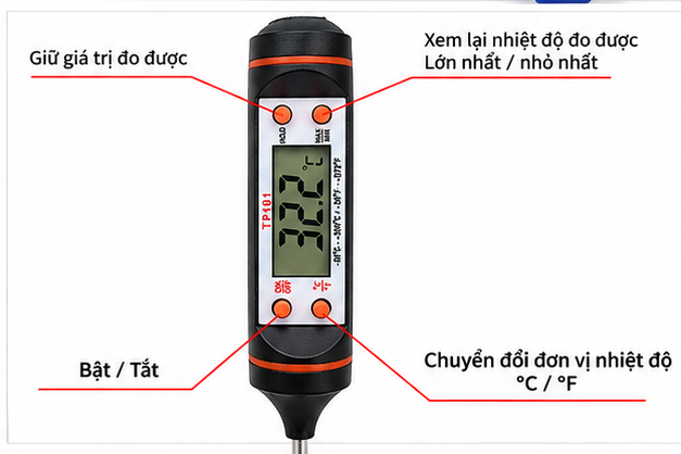 Nhiệt kế điện tử 300°C TP101 - Ảnh 3